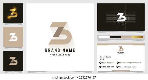Logo de monograma de letra Zb o Sb con diseño de tarjeta de visita