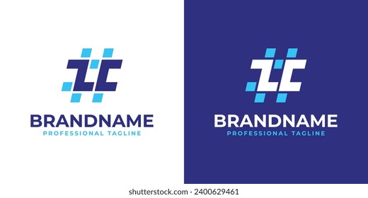 Letter ZC Hashtag Logo, geeignet für jedes Geschäft mit ZC oder CZ Initialen.