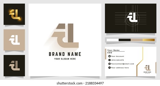 Letter Zd or fL monogram logo with business card design