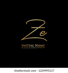 Letter Ze Logo. Initial Letter Design Vector Luxury Colors
