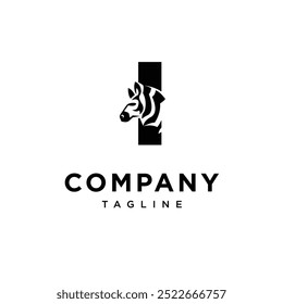 Letter I Zebras Logo Icon Vector