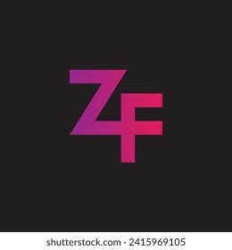 Letter Zf connect, square geometric symbol simple logo vector