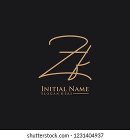 Letter Zf Logo. Initial Letter Design Vector Luxury Colors