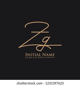 Letter Zg Logo. Initial Letter Design Vector Luxury Colors