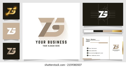 Letter ZG or ZS monogram logo with business card design