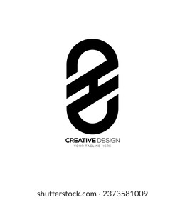 Letter Zh or Hz initial line shape creative monogram logo design idea