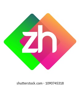 Letter ZH logo with colorful geometric shape, letter combination logo design for creative industry, web, business and company.