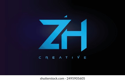 Buchstabe ZH Logo Design Kreativ Benutzerdefinierte saubere zwei Alphabet Logo