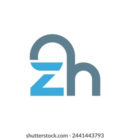 Letra zh logo, plantilla de diseño vectorial