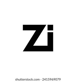 Letter Zi square connect geometric symbol simple logo vector