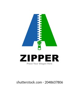 Letra A diseño vectorial del logotipo del cierre. Adecuado para el diseño de moda, nombre inicial, afiche, tarjeta y símbolo de moda industrial
