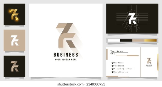 Letter ZK or 7K monogram logo with business card design