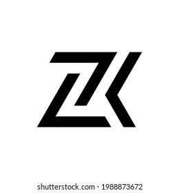Letter ZK initial logo template