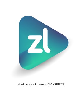 Letter ZL logo in triangle shape and colorful background, letter combination logo design for business and company identity.
