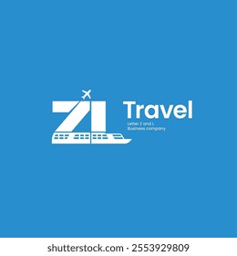 Letter ZL monogram travel logo design concept with cruise ship and airplane icon vector illustration