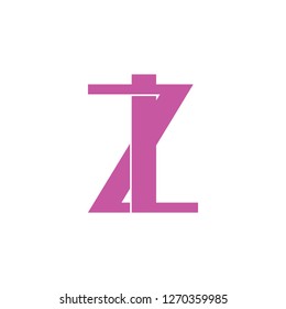 letter zl simple linked monogram geometric logo