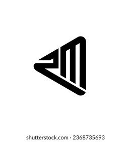 Letter Zm creative unique shape modern abstract music business monogram flat logo