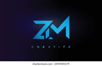 Letter ZM logo design creative custom clean two alphabet logo