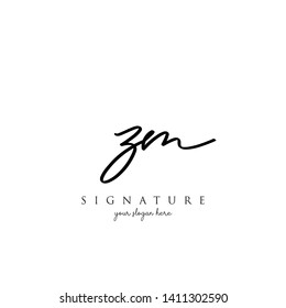 Letter ZM Signature Logo Template - Vector