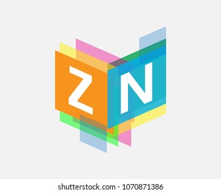 Letter ZN logo with colorful geometric shape, letter combination logo design for creative industry, web, business and company.