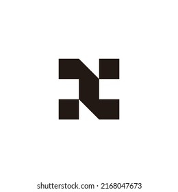 Letter ZN NZ Z N square geometric symbol simple logo vector
