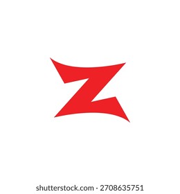 Vector con logo rojo geométrico simple de la letra ZN 