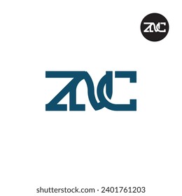 Diseño de logotipo de monograma ZNC carta
