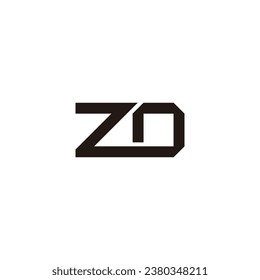 Letter ZO connect, square geometric symbol simple logo vector