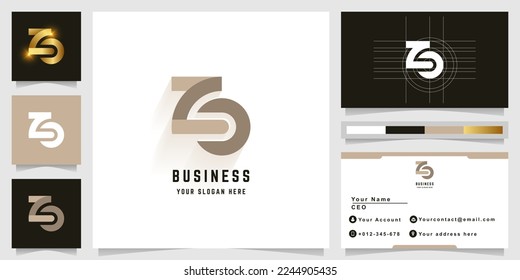 Letter ZO or NO monogram logo with business card design
