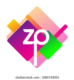 Letter ZP logo with colorful geometric shape, letter combination logo design for creative industry, web, business and company.