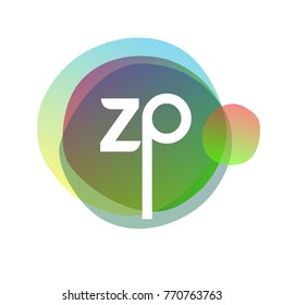 Letter ZP logo with colorful splash background, letter combination logo design for creative industry, web, business and company.
