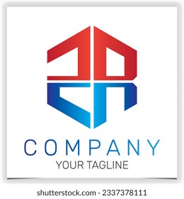 letter ZR initial hexagon logo icon premium elegant template vector eps 10