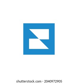 letter zr square geometric logo vector
