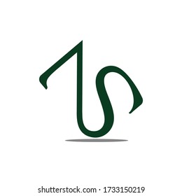 letter zs simple curve design symbol logo vector