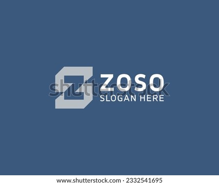 Letter ZS SZ Simple Monogram Logo Stock fotó © 
