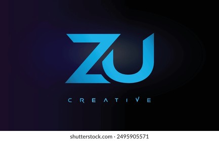 Buchstaben ZU Logo Design Creative Custom Clean Two Alphabet Logo