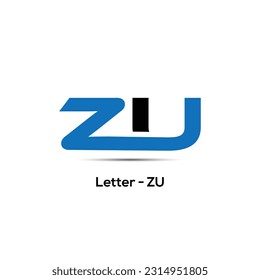 letter ZU logo design symbol