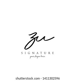 Letter ZU Signature Logo Template - Vector