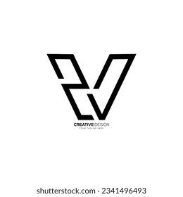 Letter Zv initial creative line shape elegant monogram unique logo concept. Z logo. V logo