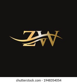 Letter ZW Logo Design for business and company identity. Creative ZW letter with luxury concept
