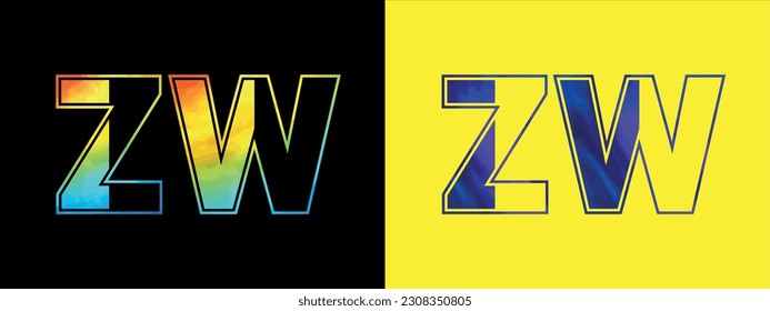 Plantilla vectorial de diseño de logotipo ZW de letra. Moderno y creativo logotipo de lujo para la identidad empresarial