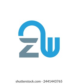 
Letter zw logo, vector design template