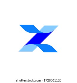 The letter Z&X Abstract   vector logo symbol