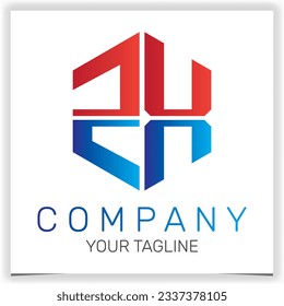 letter ZX initial hexagon logo icon premium elegant template vector eps 10