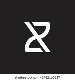 Letter ZX PD Simple Connect Line Logo-Vektorgrafik 