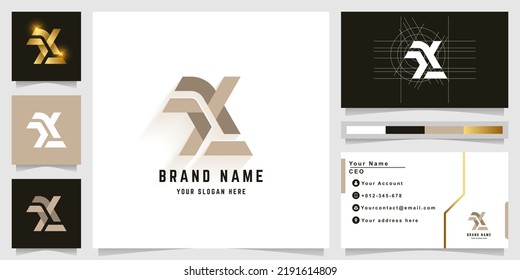 Letter ZX or RY monogram logo with business card design