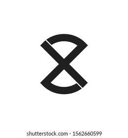 letter zx simple geometric logo vector