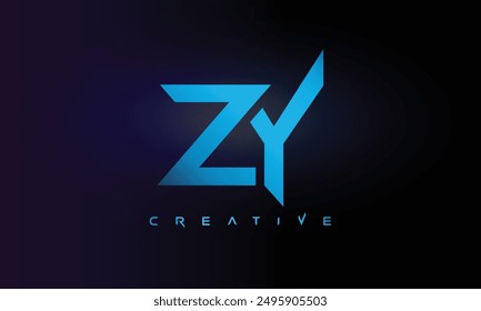 Letter ZY logo design creative custom clean two alphabet logo