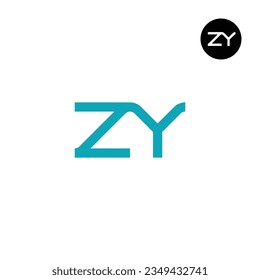 Diseño de logotipo de monograma ZY carta