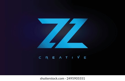 Letter ZZ logo design creative custom clean two alphabet logo